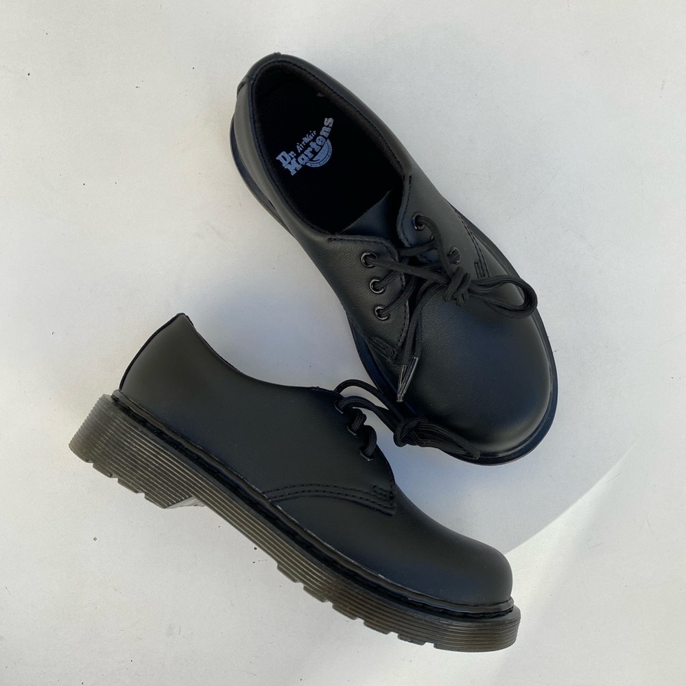 Dr Martens Kid's 1461 Mono Shoes in Black Softy T-13 US 1